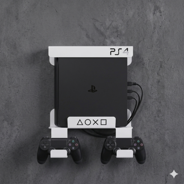 حامل الحائط حديدي لجهاز PlayStation 4 وأجهزة التحكم 🎮