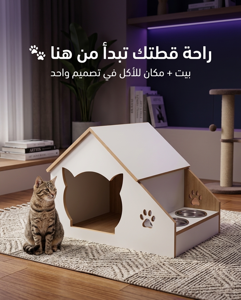 بيت قطط خشبي